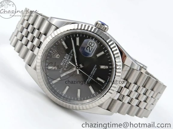 1229 HighQuality DateJust 36 126234 APF 1:1 Best Edition 904L Steel Gray Sitck Dial on SS Jubilee Bracelet VR 1595